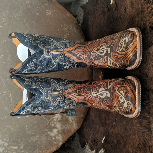 TIN HAUL "Country Sound" cowboy boots Neon Lights Sole NWT sz 10EE new in box - Picture 10 of 16